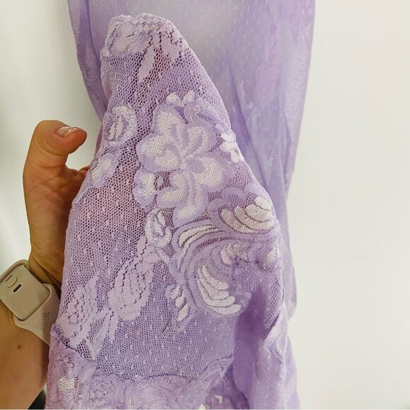 NEW VS VICTORIAS SECRET Lavender Purple Sheer Lace Slip Dress Chemise Lingerie S - Picture 4 of 7
